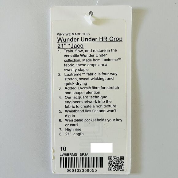 LULULEMON ATHLETICA Red Teal Wunder Under HR Crop 21" *Jacq Leggings - US 10 - Picture 7 of 7